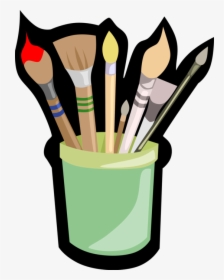 Vector Illustration Of Visual Fine Arts Artist"s Paintbrushes - Paint Brush In A Jar, HD Png Download, Free Download