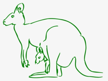 Drawing Kangaroos Kangaroo Australia - Kangaroo Black And White Clipart, HD Png Download, Free Download