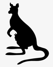 Kangaroo Silhouette Png Free Download - Silhouette Of Kangaroo And Baby, Transparent Png, Free Download