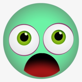 Graphic, Emoticon, Smiley, Scared, Shocked, Green - Emoji Png Shock Png, Transparent Png, Free Download