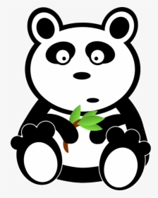 Sad Panda - Panda Clipart Black And White, HD Png Download, Free Download