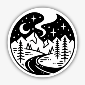 Starry Night River Sticker - Circle, HD Png Download, Free Download