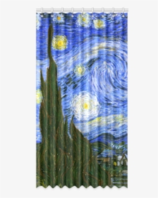 Van Gogh Starry Night Tree Window Curtain - Floral Design, HD Png Download, Free Download