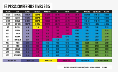 E3 2015 Schedule, HD Png Download, Free Download