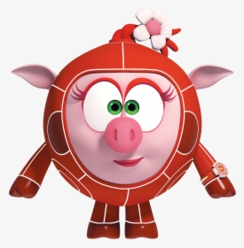Kikoriki Rosa In Suit - Cartoon, HD Png Download, Free Download