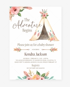Teepee Party Invitation Template, HD Png Download, Free Download