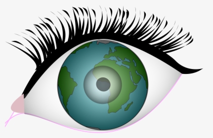 Eyes Of The Earth Clip Arts - Earth In A Eye Drawing, HD Png Download, Free Download