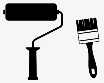 Paint Rollers Paintbrush Free Frame Clipart - Vector Paint Roller Brush, HD Png Download, Free Download