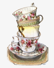 Fancy Tea Cup Drawing Tattoo Inspiration Tea Cup - Vintage Tea Cups Clipart, HD Png Download, Free Download