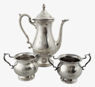 Sterling Silver Tea & Coffee Set, 3 Pcs - Silver Tea Set Png, Transparent Png, Free Download