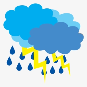 Cloud Cover With The Storm, Storm, Lightning, Rain - Cloudy Weather Cartoon, HD Png Download, Free Download