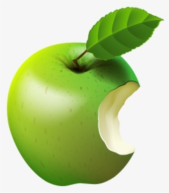 Bitten Apple Green Transparent Clip Art Image, HD Png Download, Free Download