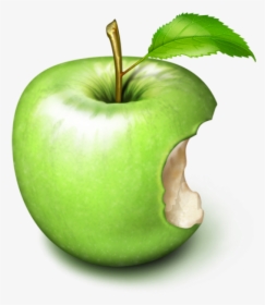 Green Bitten Apple Png For Free Download - Green Apple With Bite, Transparent Png, Free Download