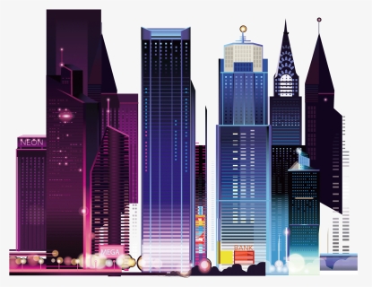 Transparent Night City Clipart - Building Transparent Background Night, HD Png Download, Free Download