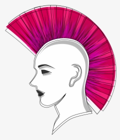 Mohawk Vector Punk Skull - Cartoon Punk Hairstyle, HD Png Download, Free Download