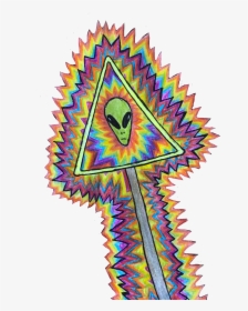 Trippy Tumblr Alien Aesthetic Red Orange Yellow Green - Green Aesthetic Transparent Alien, HD Png Download, Free Download