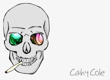 Trippy Transparent Skull - Calavera Con Cigarro Png, Png Download, Free Download