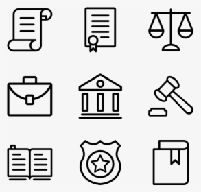 Clip Art Law Icons Free Vector - Drawing Icons, HD Png Download, Free Download