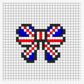 Union Jack British Flag Bow Perler Perler Bead Pattern - Minecraft Death Star Pixel Art, HD Png Download, Free Download
