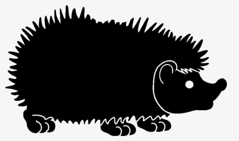 Hedgehog Black Silhouette White - Illustration, HD Png Download, Free Download