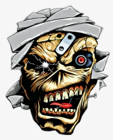 #ironmaiden #eddiethehead #sticker Iron Maiden Eddie - Iron Maiden Logo Eddie, HD Png Download, Free Download