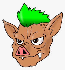 Pig, Animals, Green, Hair, Mohawk, Punk, Angry, Crazy - Pig With Green Hair, HD Png Download, Free Download