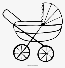 Pram Coloring Page - Baby Carriage Clipart Purple, HD Png Download, Free Download