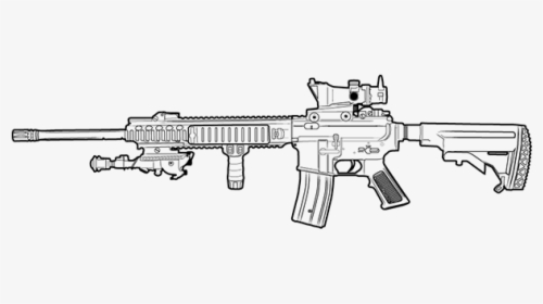 Black And White M4 Gun, HD Png Download, Free Download