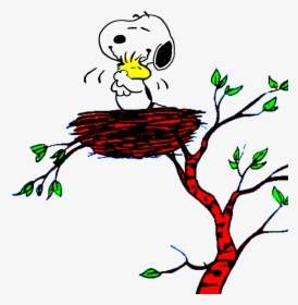 A Friend Always The House Become Snoopy - Charlie Brown Woodstock Tree, HD Png Download, Free Download