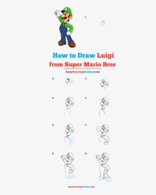 How To Draw Luigi From Super Mario Bros - Luigi Drawing Step By Step, HD Png Download, Free Download