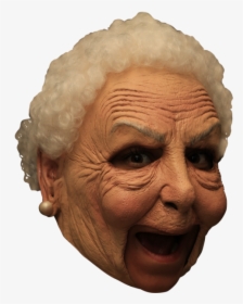 Nanny Mask Deluxe Open Mouth Mask - Latex Mask Old Woman, HD Png Download, Free Download