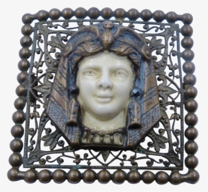 Ca 1900 Egyptian Revival Pharaoh Head Pin Brass Celluloid - Bronze Sculpture, HD Png Download, Free Download