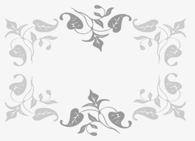 Grey Floral Frame Png, Transparent Png, Free Download