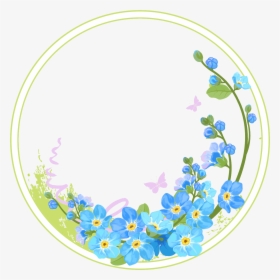 Blue Border Circle Flower, HD Png Download, Free Download