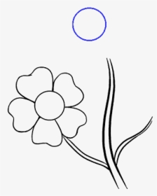 How To Draw Cartoon Flowers - Easy Drawing Of Flowers, HD Png Download, Free Download