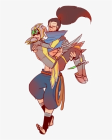 Have A Transpart Yasuo Carrying His Tiny Yi Around - Master Yi Gay Yasuo, HD Png Download, Free Download