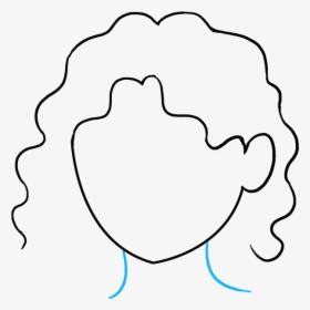 How To Draw Curly Hair - Line Art, HD Png Download, Free Download