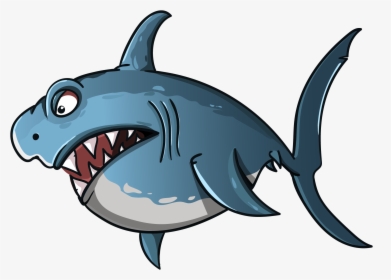 Animated White Shark - รูป ปลา ฉลาม การ์ตูน, HD Png Download, Free Download