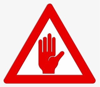 Triangle Street Sign With Hand, HD Png Download, Free Download