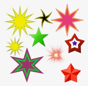 Stars, Design, Glowing, Shining, Pointed, Various - Spur Rowel, HD Png Download, Free Download