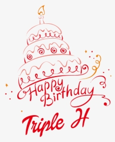 Triple H Happy Birthday Vector Cake Name Png - Happy Birthday Png, Transparent Png, Free Download