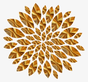 Gold Flower Petals Variation 5 Clip Arts - Flower Black Clip Art, HD Png Download, Free Download