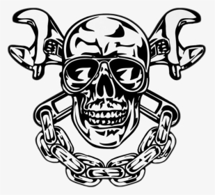 Clipart Skull And Piston , Png Download - Skull With Crossed Wrenches, Transparent Png, Free Download