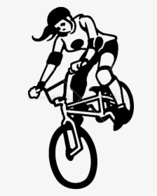 Bmx Rider Png - Girl Bmx Rider Silhouette, Transparent Png, Free Download