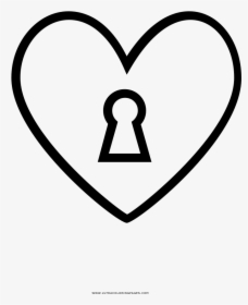 Keyhole Coloring Page - Heart, HD Png Download, Free Download
