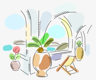 Vector Illustration Of Tropical Beach Resort Balcony, HD Png Download, Free Download