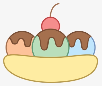 Banana Split Icon - Banana Sundae Ice Cream Drawing, HD Png Download, Free Download