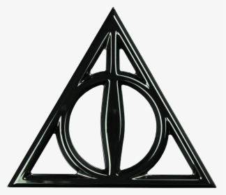 Deathly Hallows 3d Black Chrome Premium Emblem - Harry Potter Deathly Hallows Png, Transparent Png, Free Download