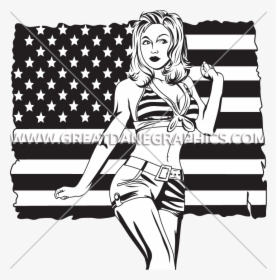 American Pinup Girl Production Ready Artwork For - Stars And Stripes Flag, HD Png Download, Free Download