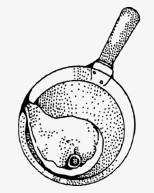 Pork Chop In Frying Pan Vector Drawing - Ham In The Pan Black And White, HD Png Download, Free Download